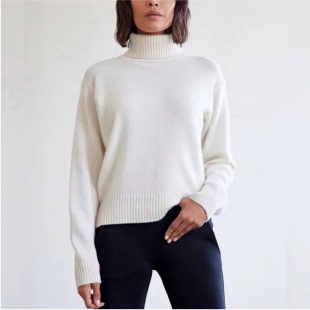 AYR Cream Cashmere Turtleneck Sweater